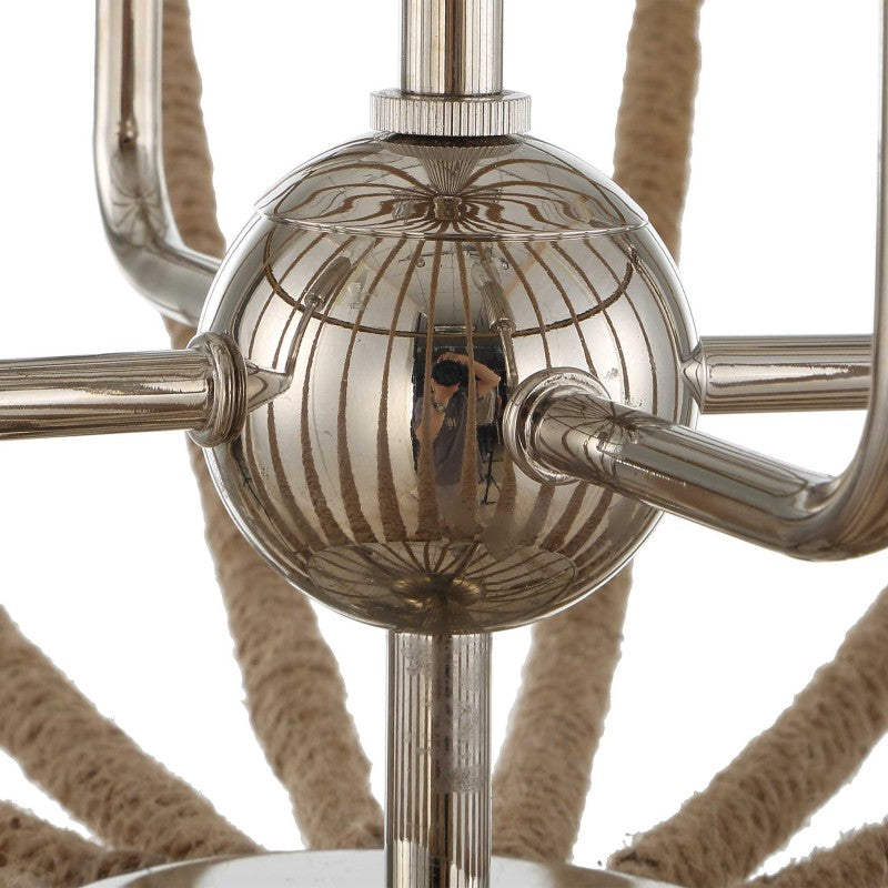 Lovelock - 4 Light Rope Empire Chandelier - Light Brown