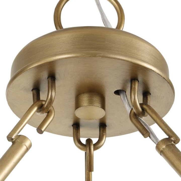 Ladakh - 9 Light Round Wicker Pendant - Gold
