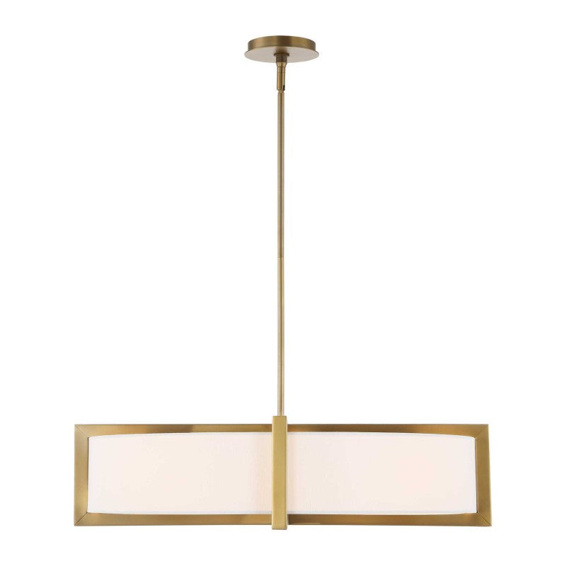 Cresson - 4 Light Drum Pendant - White / Gold