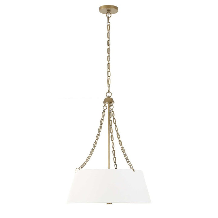 Andalucia - 4 Light Drum Pendant - Gold / White