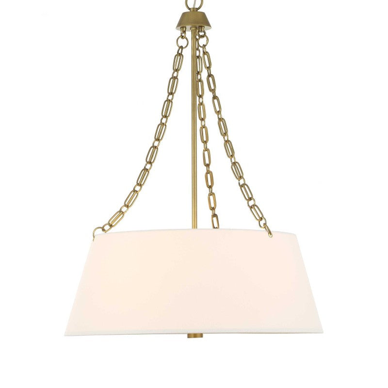Andalucia - 4 Light Drum Pendant - Gold / White