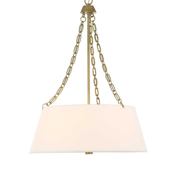 Andalucia - 4 Light Drum Pendant - Gold / White