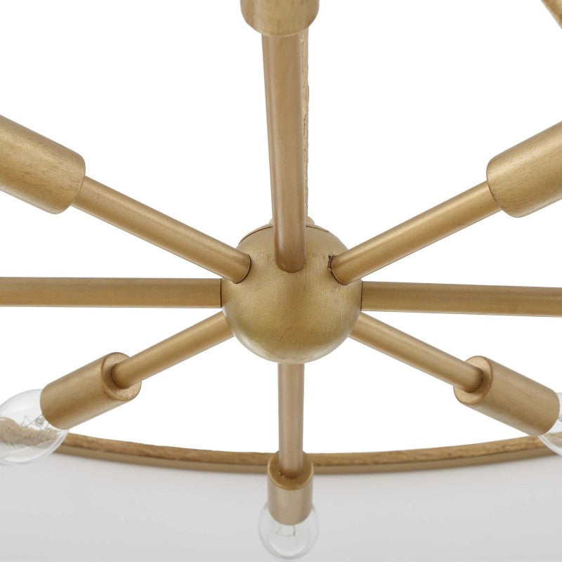 Algiers - 8 Light Drum Pendant - Gold / White