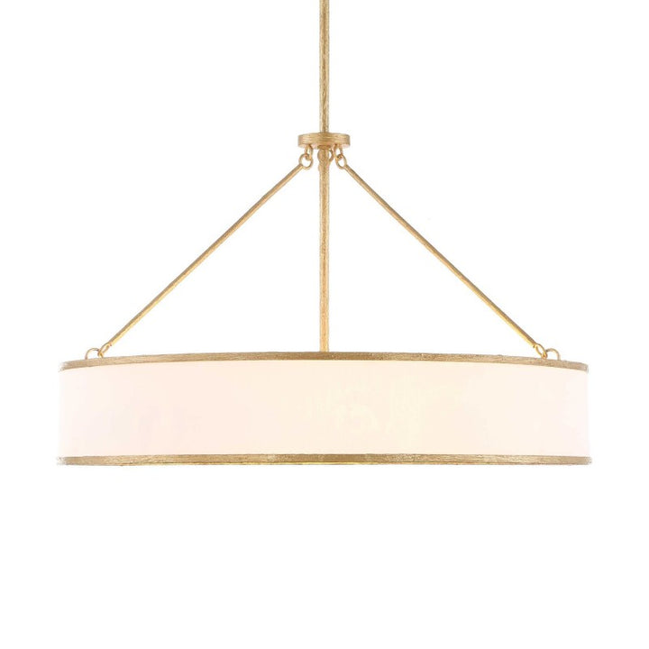 Algiers - 8 Light Drum Pendant - Gold / White