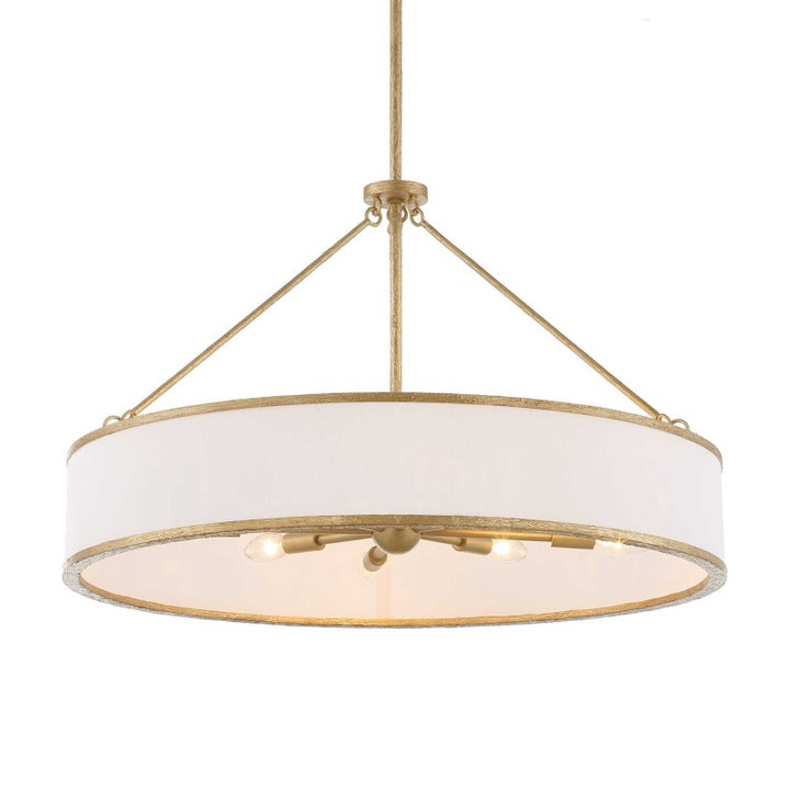 Algiers - 8 Light Drum Pendant - Gold / White