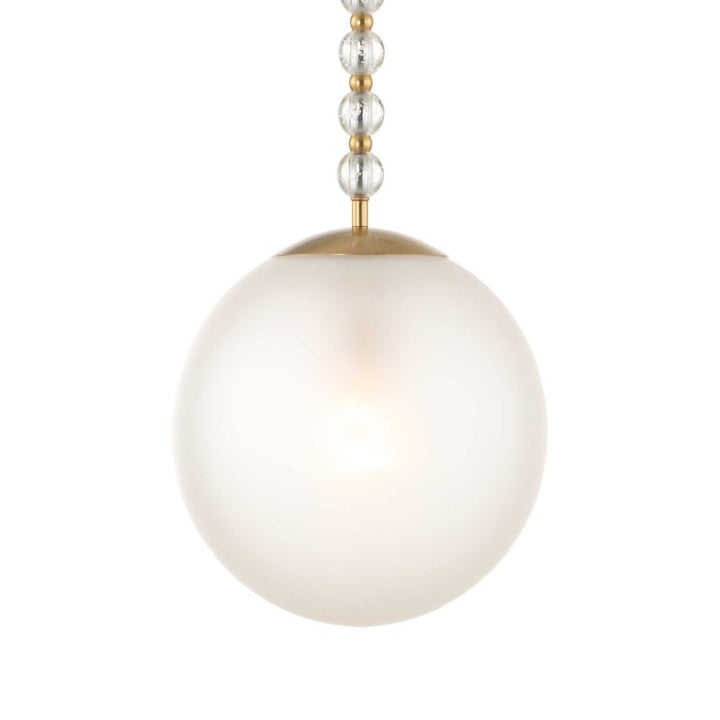 Ripple - 1 Light Frost Glass Pendant - Gold