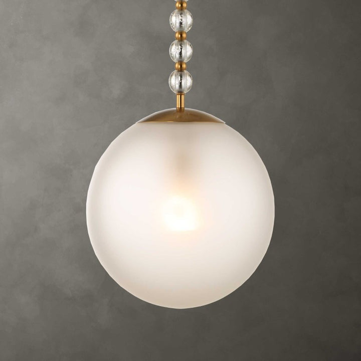 Ripple - 1 Light Frost Glass Pendant - Gold
