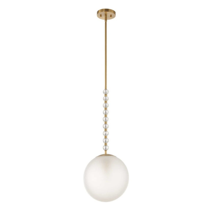 Ripple - 1 Light Frost Glass Pendant - Gold