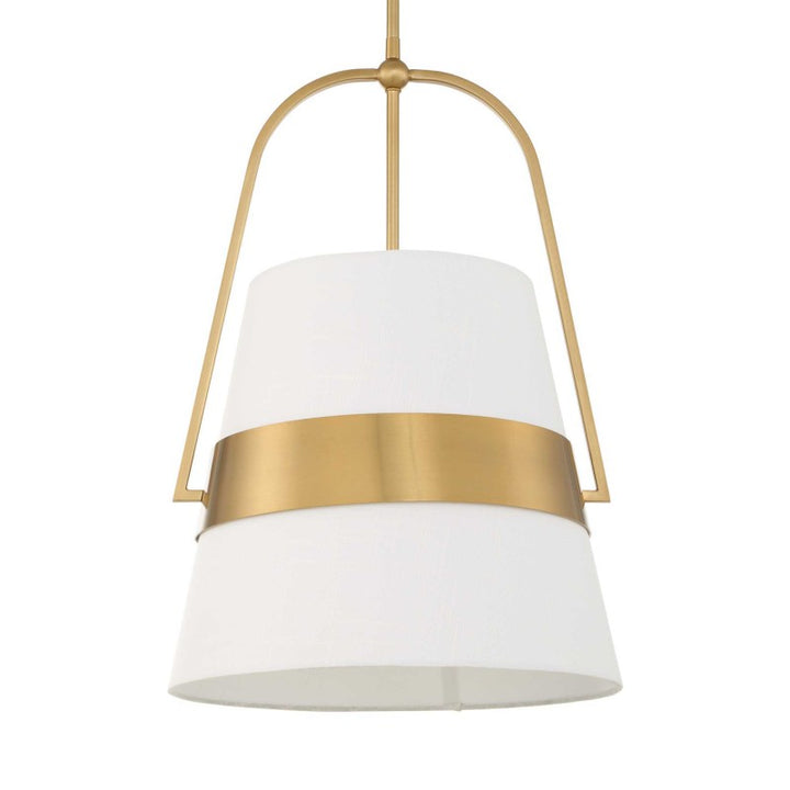 Harness - 1 Light Shade Pendant - White / Gold