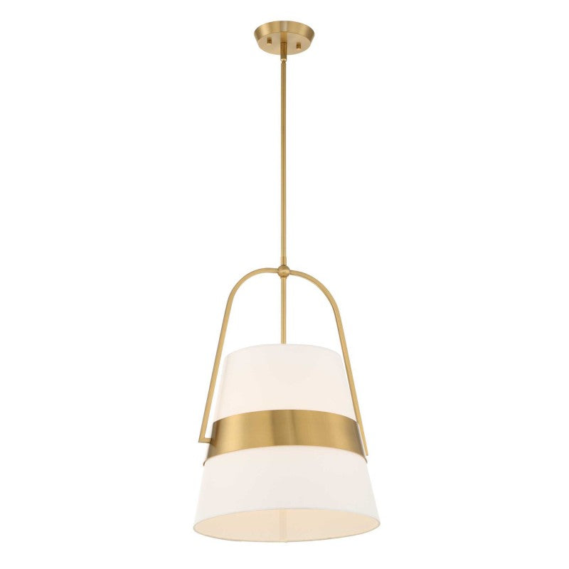 Harness - 1 Light Shade Pendant - White / Gold