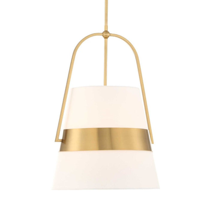 Harness - 1 Light Shade Pendant - White / Gold
