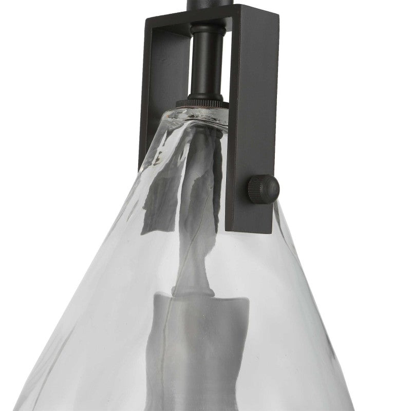 Campester - 1 Light Watered Glass Mini Pendant - Pearl Silver