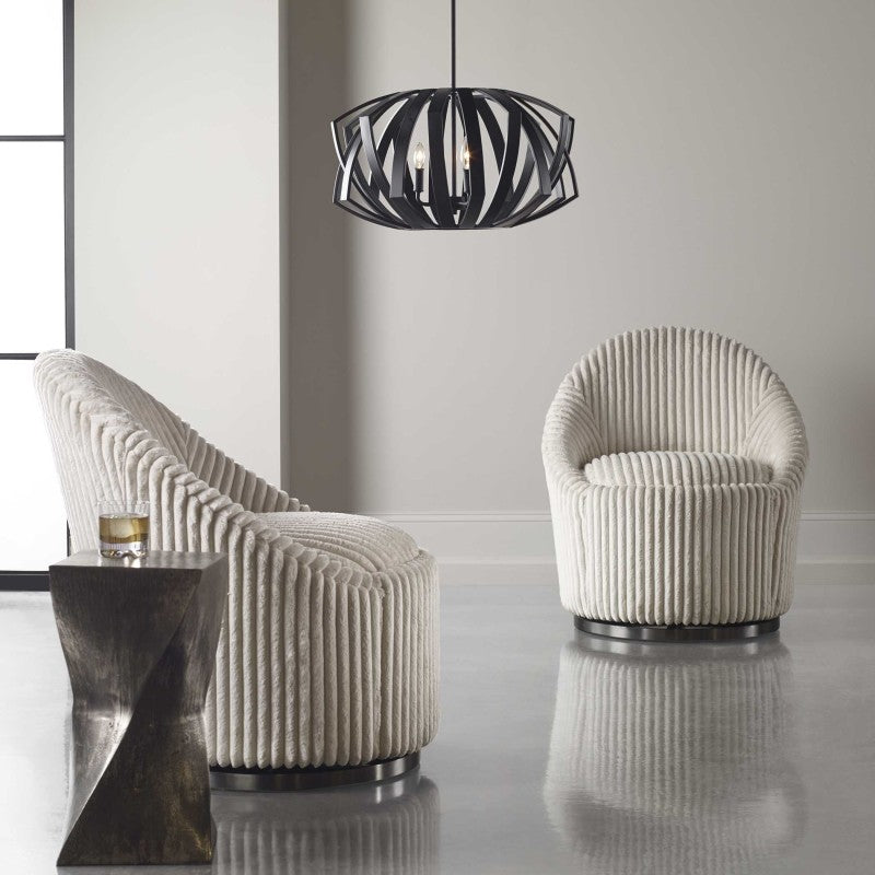 Thales - Geometric 3 Light Pendant - Black