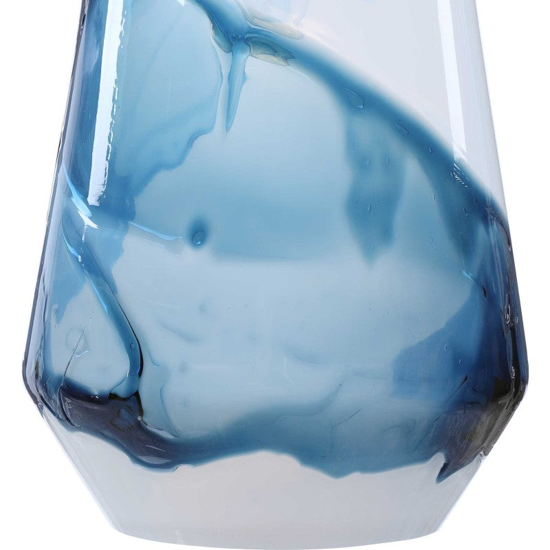 Windswept - 1 Light Mini Pendant - Blue & White