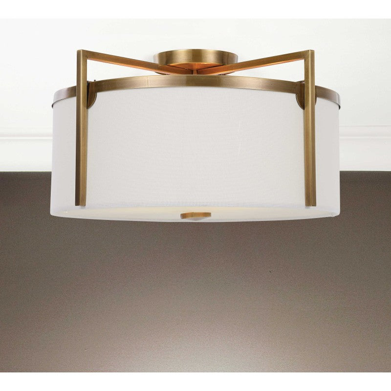 Colfax - 3 Light Semi Flush - Brass