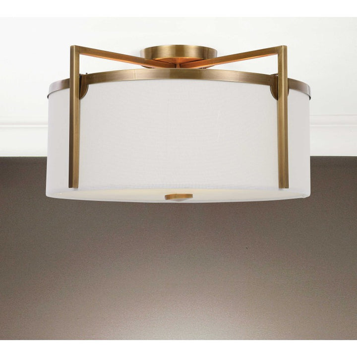 Colfax - 3 Light Semi Flush - Brass