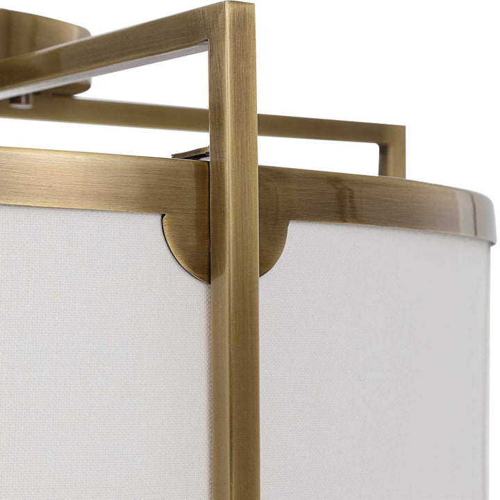 Colfax - 3 Light Semi Flush - Brass