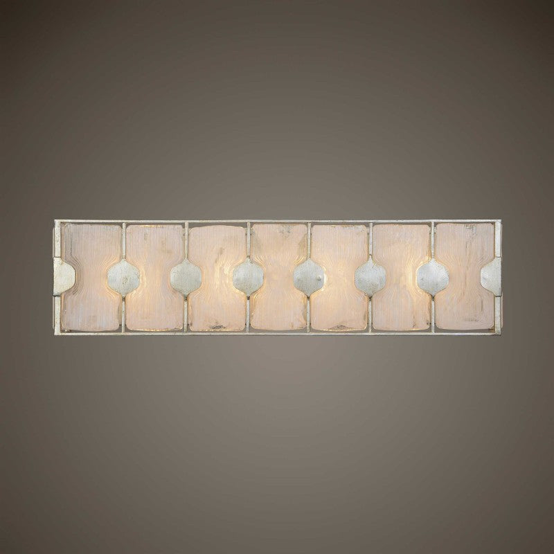 Rene - 4 Light Swirl Glass Vanity - Pearl Silver