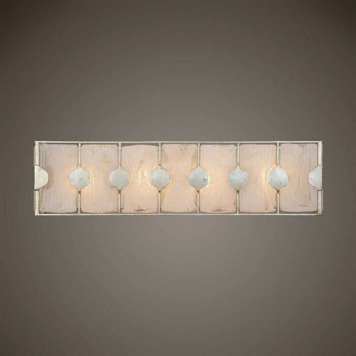 Rene - 4 Light Swirl Glass Vanity - Pearl Silver