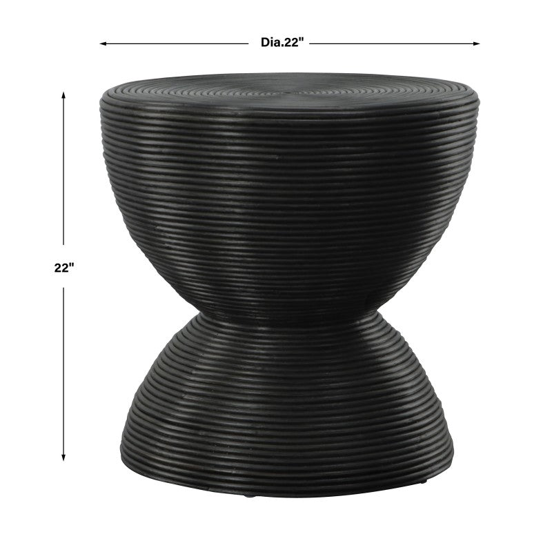 Bongo - Black Rattan Side Table