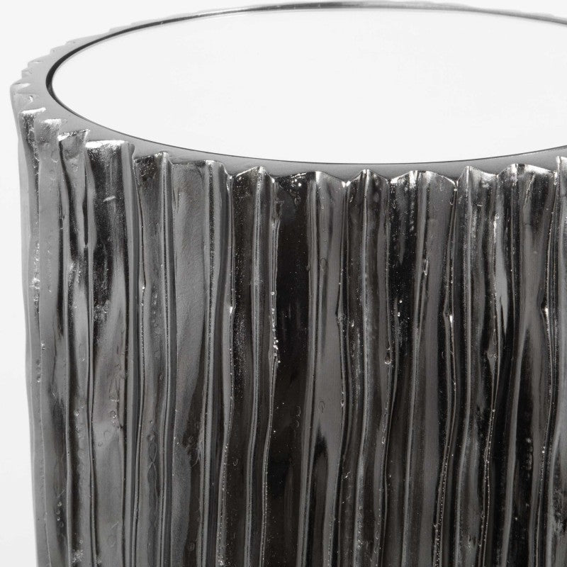 Echo - Modern Nickel Drink Table - Pearl Silver