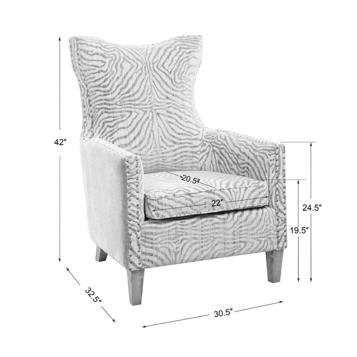 Kiango - Animal Pattern Armchair - Light Brown