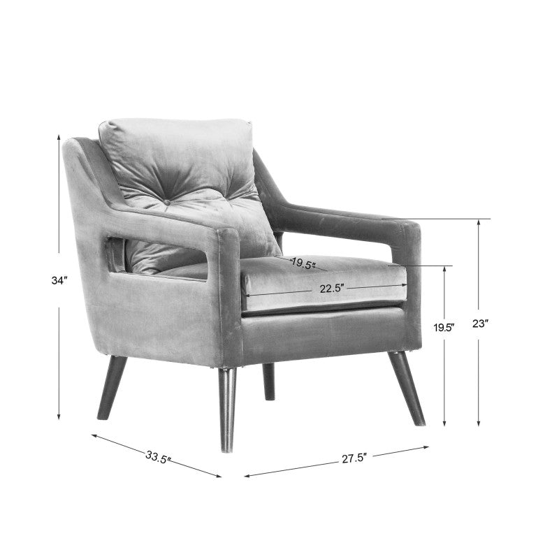 O'Brien - Velvet Armchair - Blue
