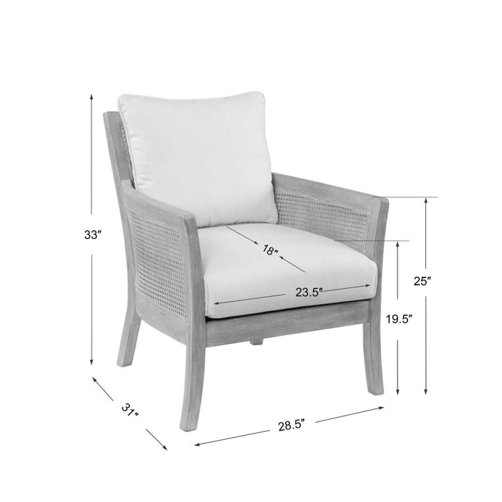 Encore - Natural Armchair - White