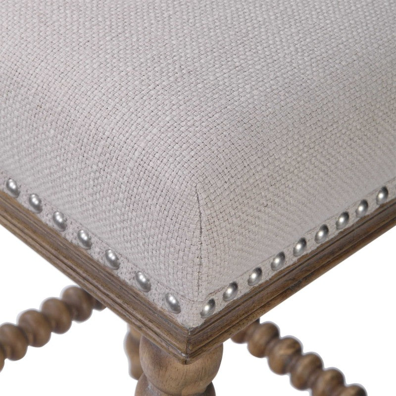 Pryce - Wooden Counter Stool - White & Light Brown