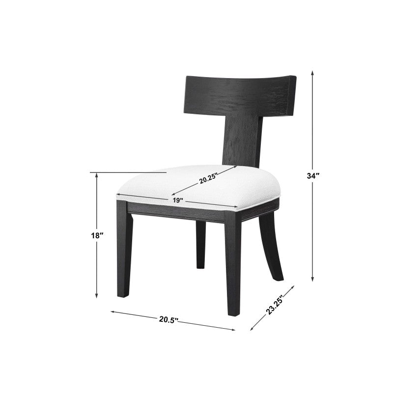 Idris - Armless Chair - White & Black