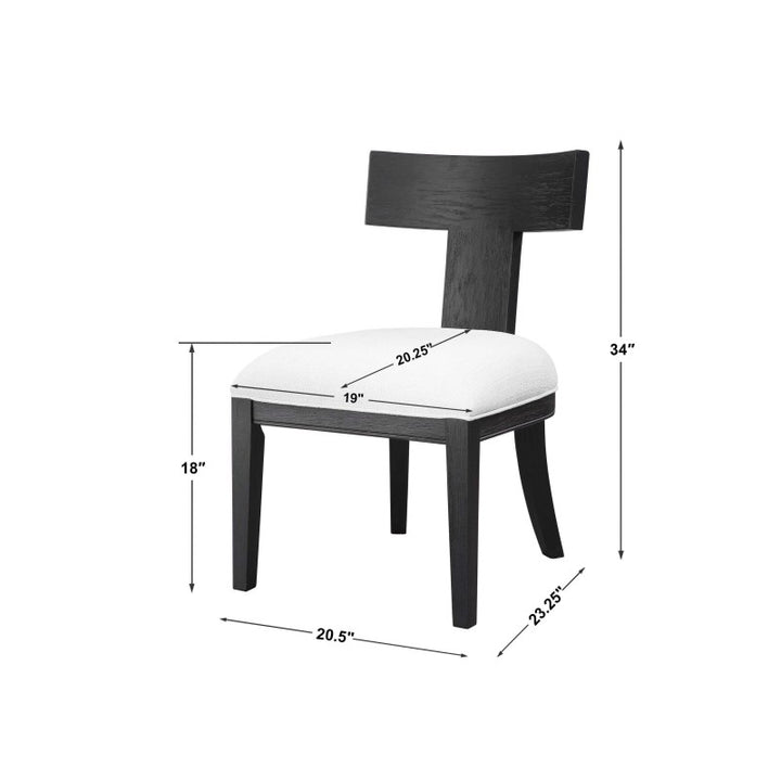 Idris - Armless Chair - White & Black