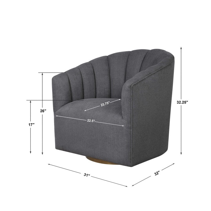 Cuthbert - Modern Swivel Chair - Dark Gray