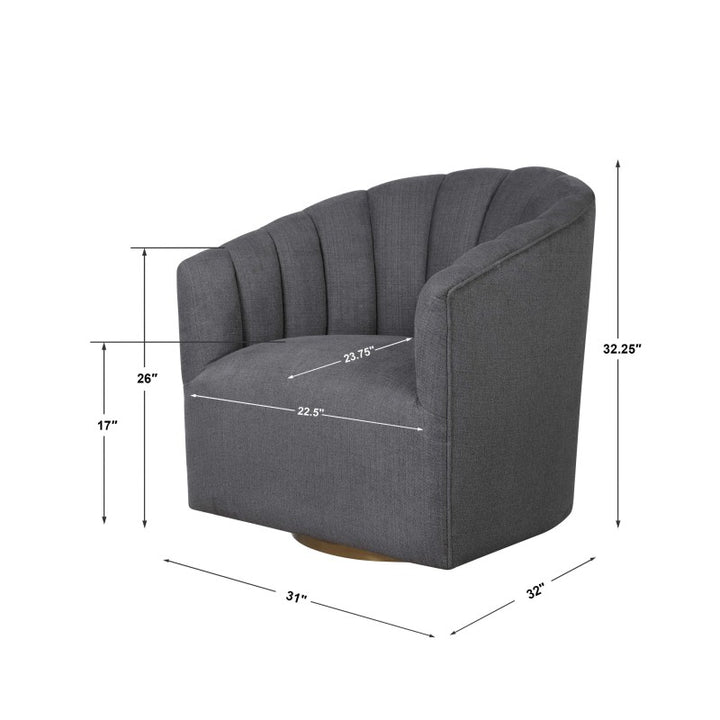 Cuthbert - Modern Swivel Chair - Dark Gray