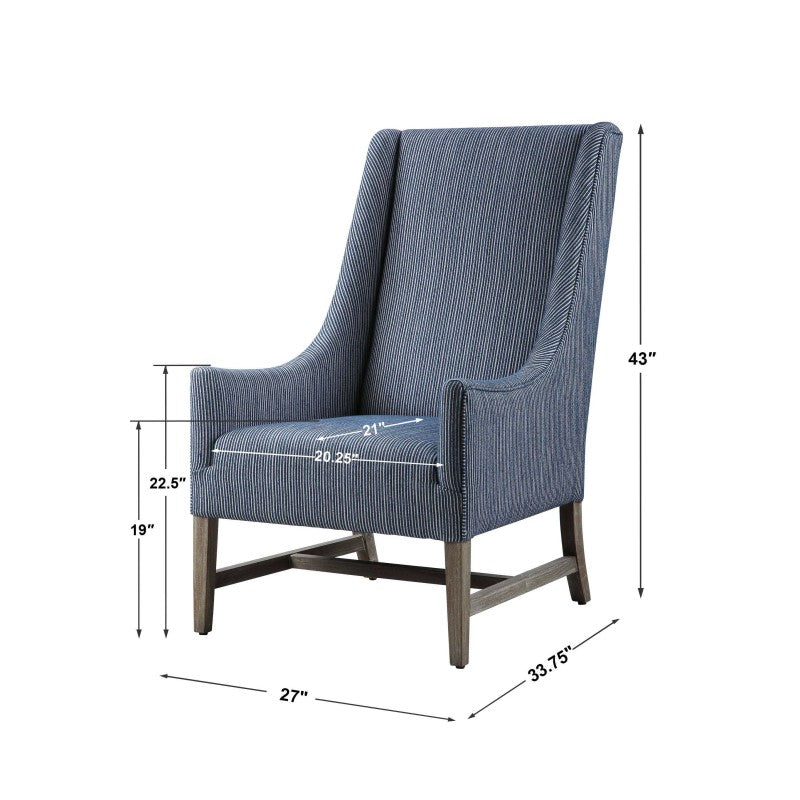 Galiot - Wingback Accent Chair - Blue