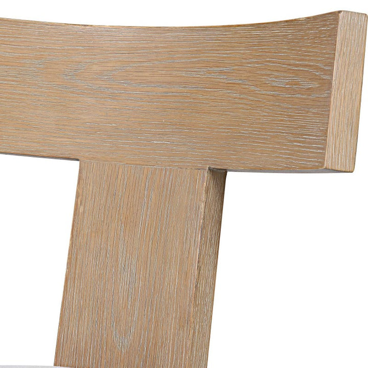 Idris - Armless Chair Natural - White & Light Brown