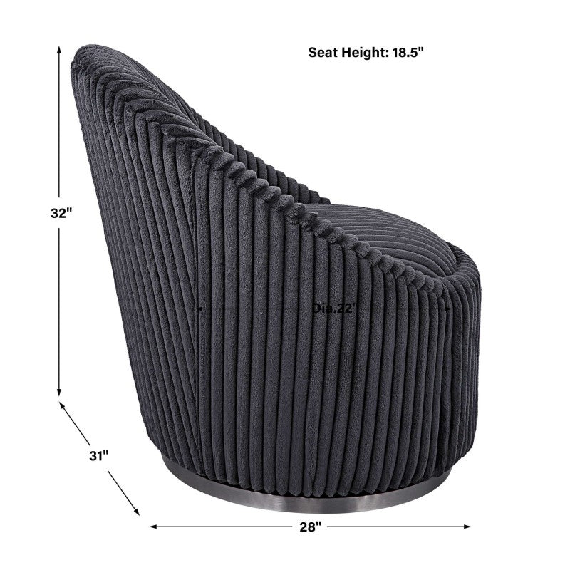 Crue - Fabric Swivel Chair - Gray