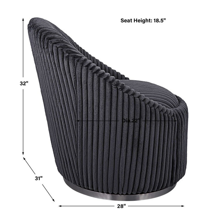 Crue - Fabric Swivel Chair - Gray