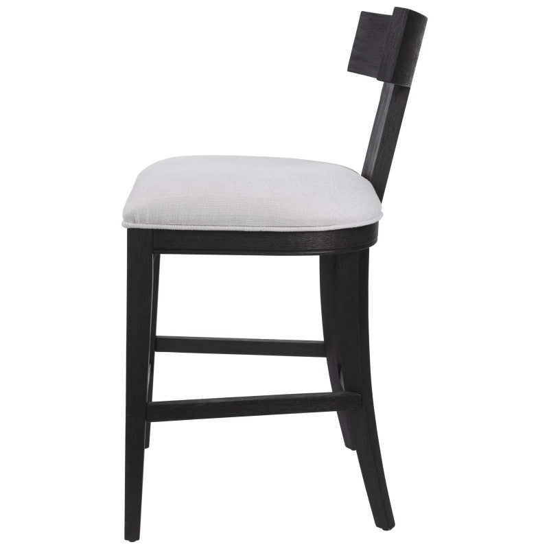 Idris - Modern Wood Counter Stool - Black & White