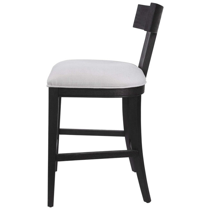 Idris - Modern Wood Counter Stool - Black & White