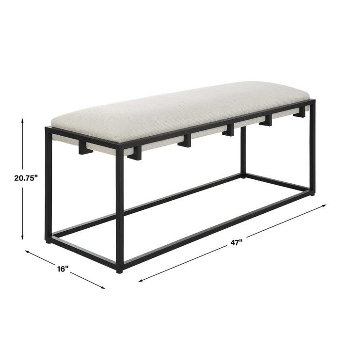Paradox - Iron & Fabric Bench - White & Black