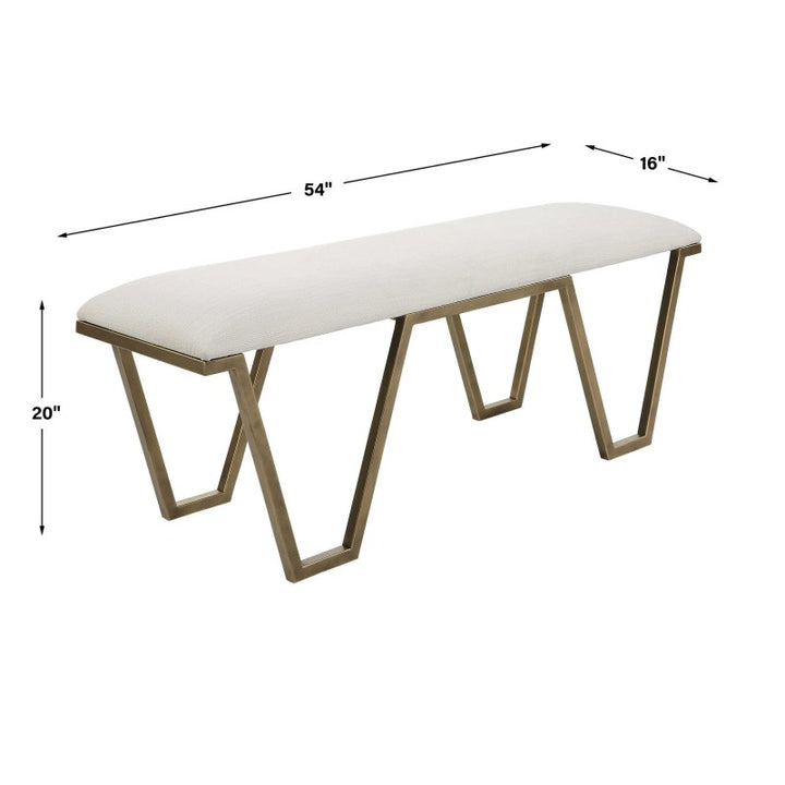 Farrah - Geometric Bench - White