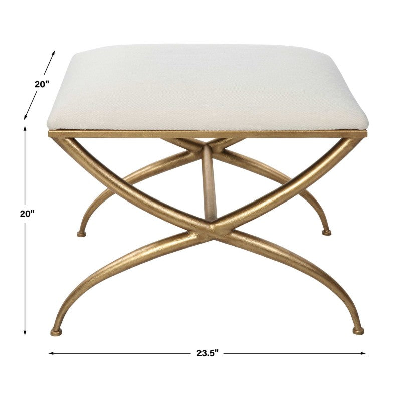 Crossing - Small Bench - White
