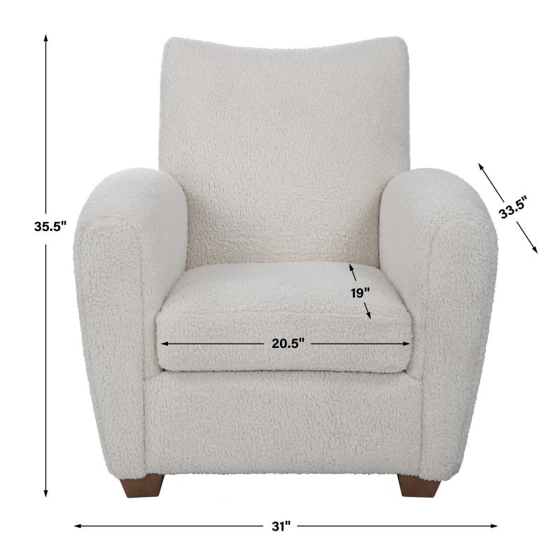 Teddy - Shearling Accent Chair - White