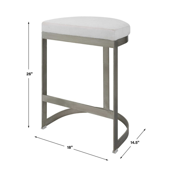 Ivanna - Backless Counter Stool - Silver