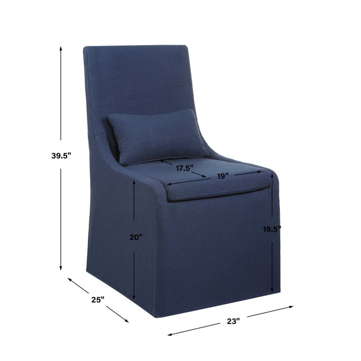 Coley - Armless Chair - Blue