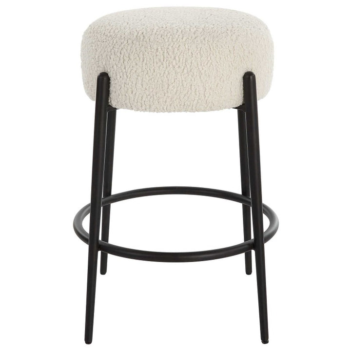 Arles - Plush Counter Stool - White
