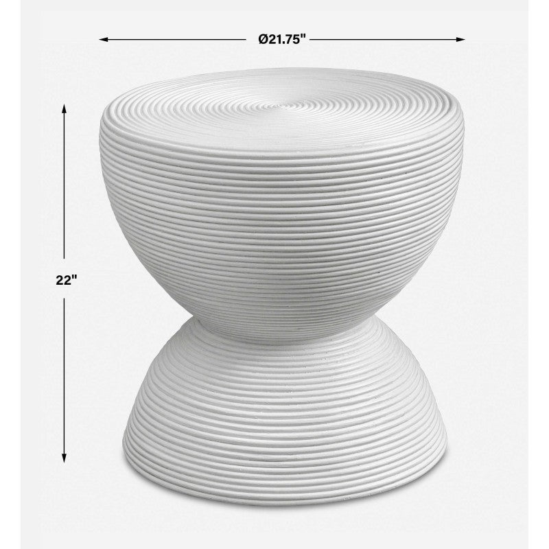 Bongo - Rattan Side Table - White