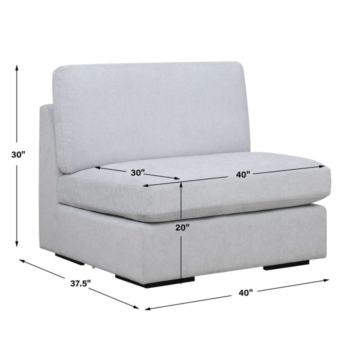 Refuge - Armless Cloud Blue Sofa