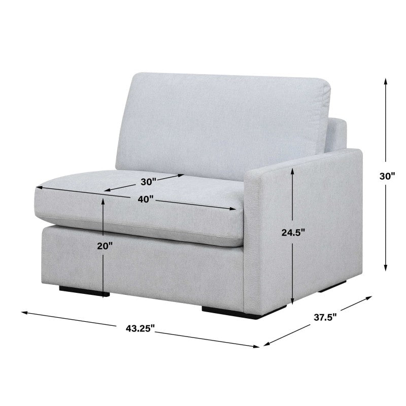 Refuge - Cloud Blue Right Arm Facing Sofa