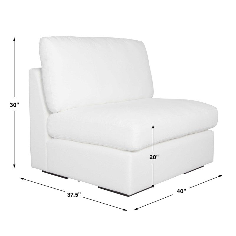 Refuge - Armless Arctic White Sofa
